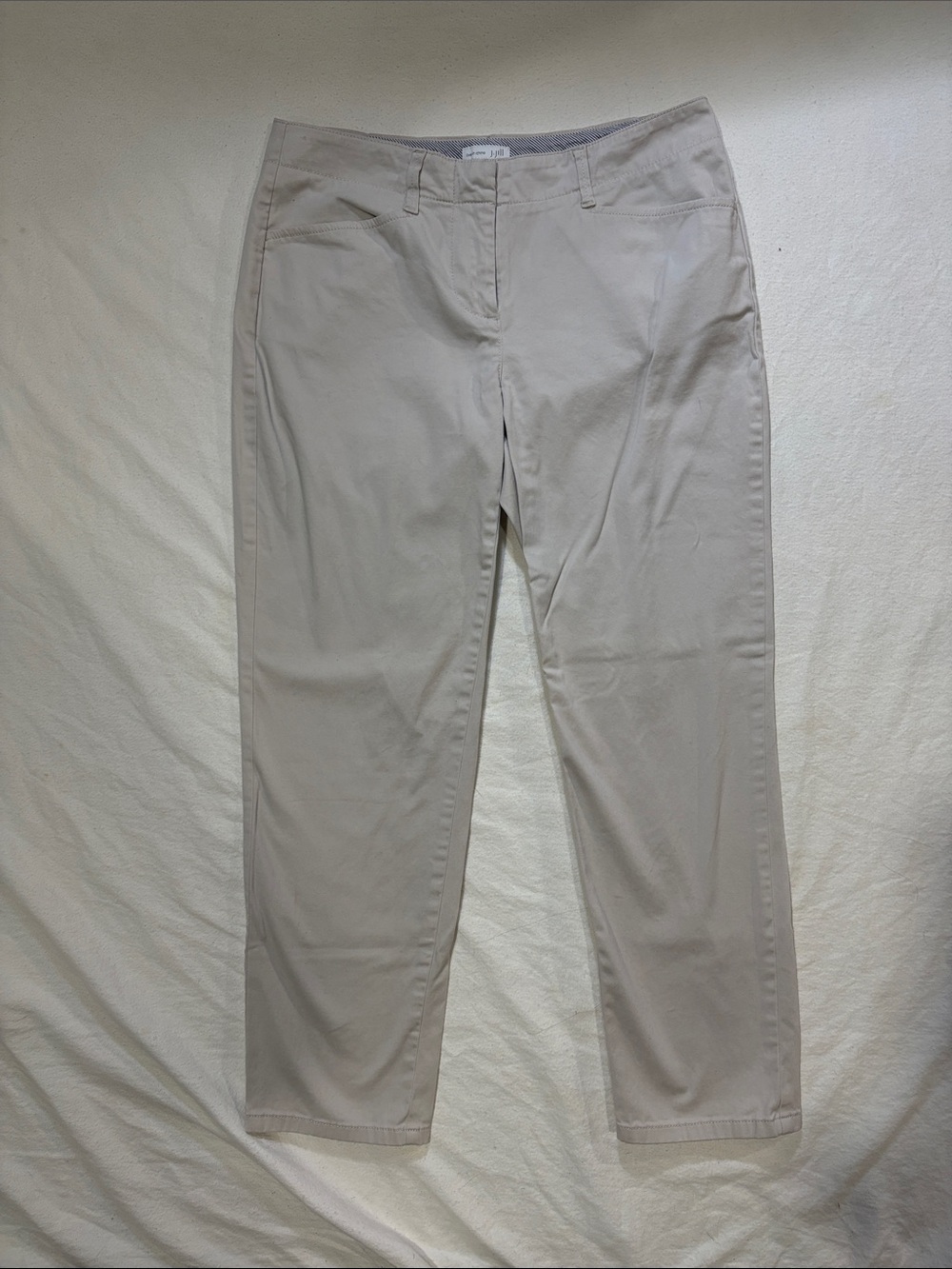 J. Jill Live-In Chino Pants Size 4P Petite Khaki Beige Straight Stretch